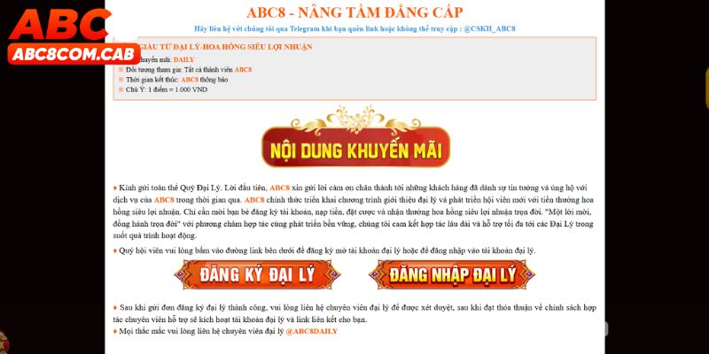 Bạn nên trở thành đối tác ABC8 với nhiều quyền lợi hấp dẫn
